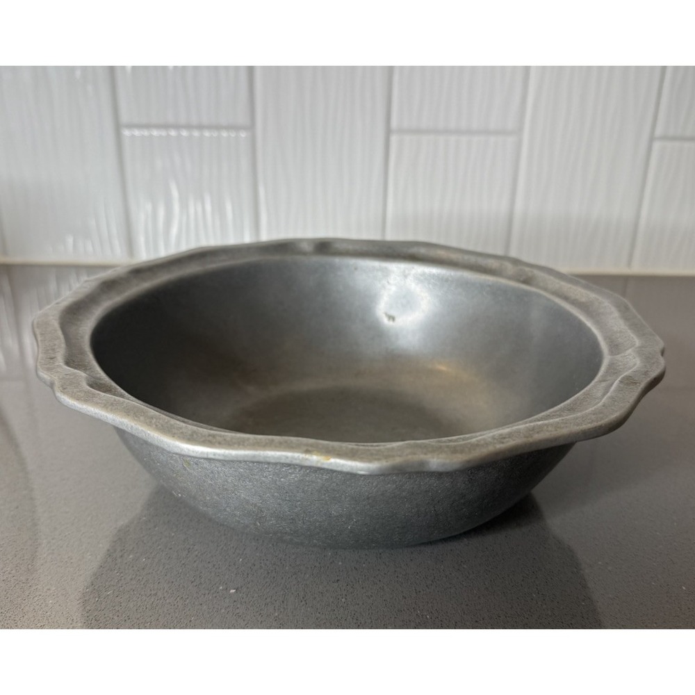 VTG Carson Casting Statesmetal 10" Scalloped Large Serving Bowl Pewter Style MCM
